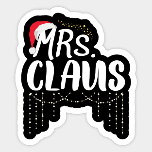 Mrs And Mr Claus Couples Matching Christmas Santa Pajamas Sticker